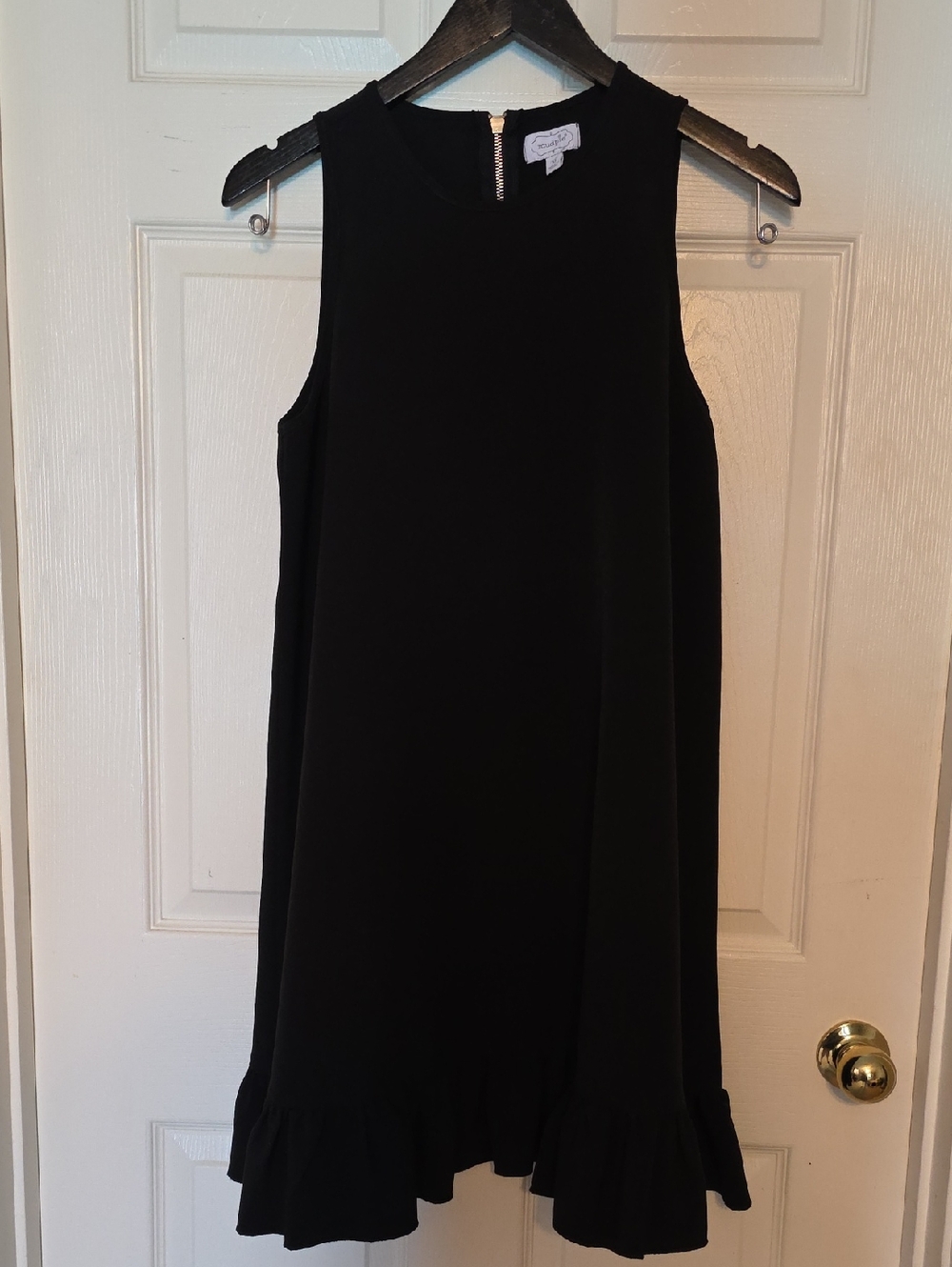 Mud Pie Black Sleeveless Ruffle-Hem Midi Dress